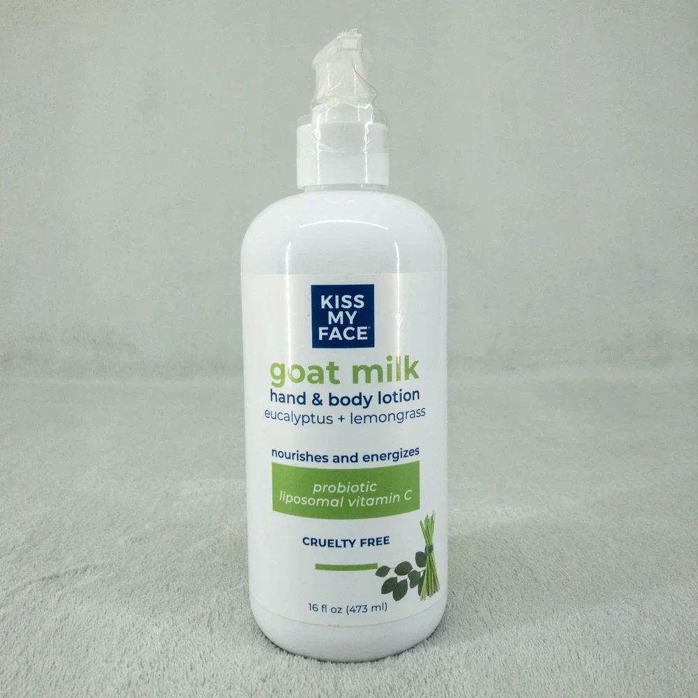 Kiss My Face Goat Milk Hand & Body Lotion‎ 16oz Pump Eucalyptus Lemongrass